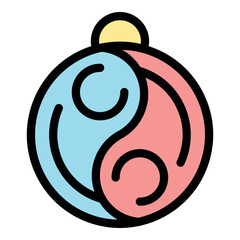 Christmas ornament representing the concept of yin and yang, symbolizing balance and harmony