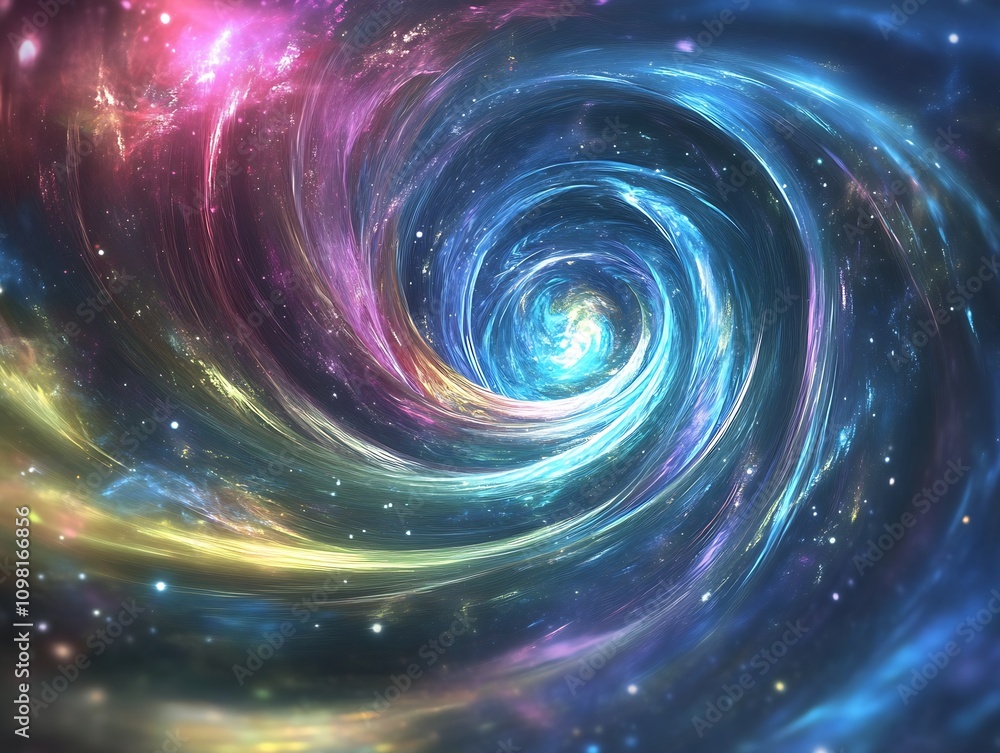 Aufkleber vibrant cosmic swirl of colors in mesmerizing galactic vortex : generative ai