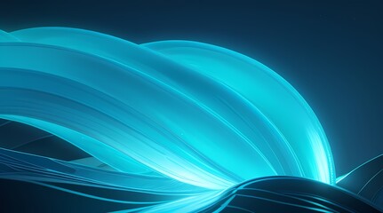 A futuristic metallic wave design with glowing neon edges