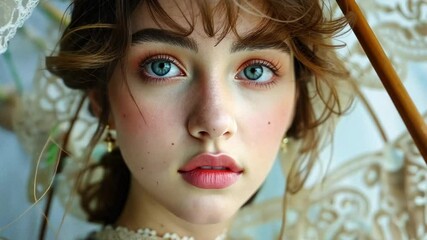 Vintage elegance: woman dressed in 1800s clothing, reflecting fashion and cultural identity of era through intricate fabrics, corsets, and timeless accessories.