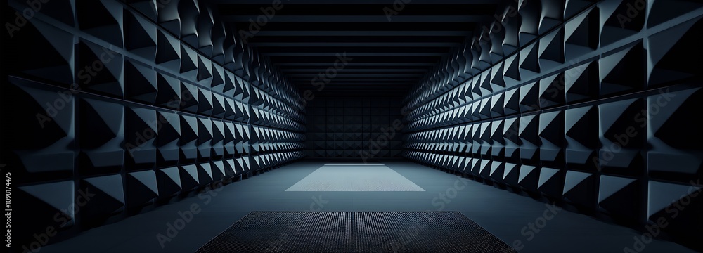 Poster High Tech Sound Laboratory Room with Advanced Acoustic Design : Generative AI