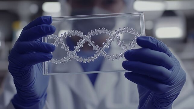 Biotechnology, genetic engineering and biological research, extraction of DNA double helix structure.