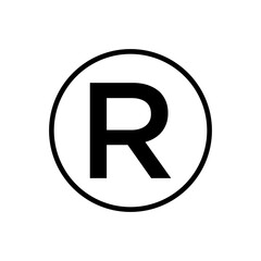Registered symbol icon logo template design illustration.
