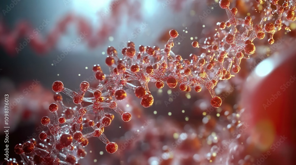 Aufkleber macro shot of dna molecules at the cellular level, displaying complex structures and the beauty of g