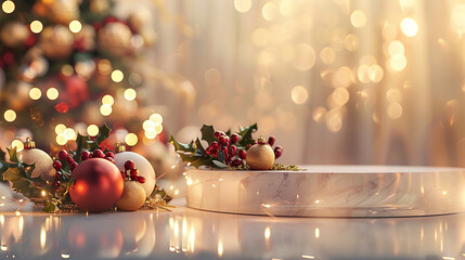 Elegant Christmas Event Display with Decorative Ornaments

