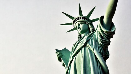 Model bust of Statue of Liberty - lady Liberty Enlightening the World - French: La Liberte eclairant le monde,  is a colossal neoclassical sculpture on Liberty Island in New York Harbor.  Isolated