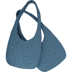 Straw Bags Blue For Women Wicker Rattan Shoulder Bag Vintage Handmade 3d Render V1