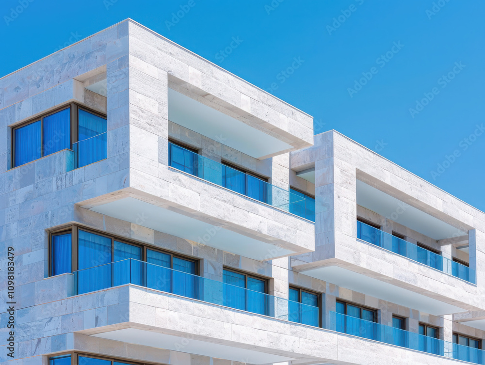 Poster exploring geometric architectural patterns modern cityscape abstract art urban environment low angle
