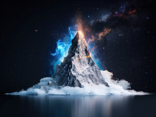 Glowing particles rising upward financial success business graph digital environment aerial view inspiring growth and prosperity