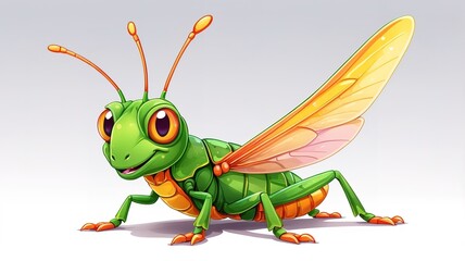 Fototapeta premium Adorable grasshoppers with bright, colorful patterns, adding charm to any illustration. 
