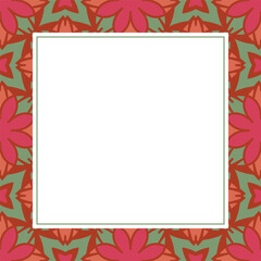 Obraz premium Oriental ornamental mosaic. Arabic design for page decoration. Vector frame of asian mosaic border