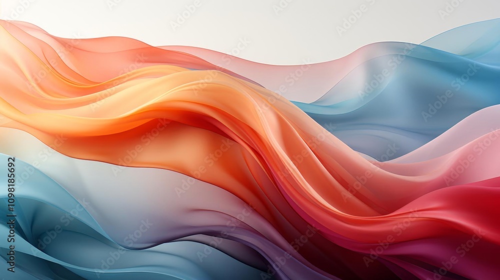 Canvas Prints a colorful, flowing piece of fabric with a red stripe