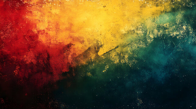 Grunge abstract background using reggae style colors.
