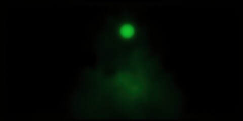 A single green orb, glowing brightly against a dark backdrop, creating a mesmerizing effect and a sense of mystery.