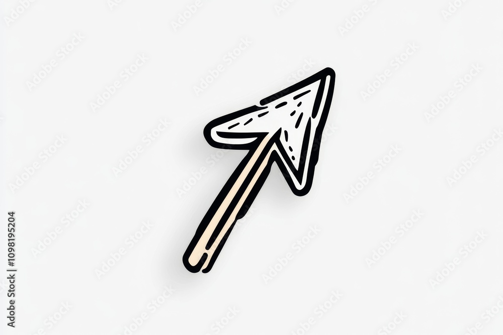 Poster A minimalist black arrow icon with a clean, sharp design on a white background