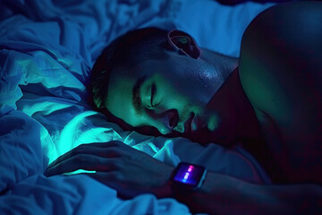 Sleep consultant analyzing client’s sleep patterns, tracking devices and personalized sleep optimization plans.