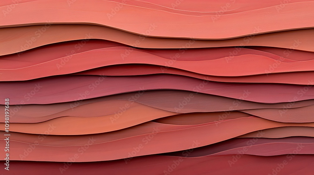 Poster close-up view of textured red surface with deep layers in various shades for abstract or artistic us