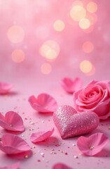 valentine background with hearts, Soft pink pastels background, wedding, anniversary, valentines theme and concept