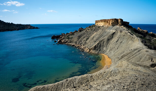A Malta promontory stretching into the Mediterranean Sea