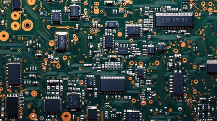 Intricate Circuit Board: A Close-Up View of Technological Complexity