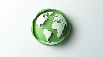 Obraz premium A clean and clear illustration of a green, low-carbon Earth on a white background, symbolizing global sustainability efforts
