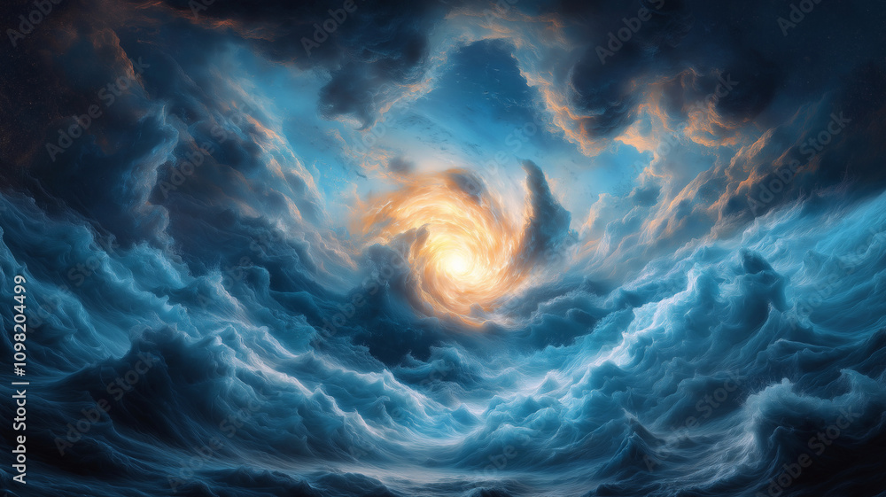 Aufkleber mesmerizing swirl of clouds and light creates captivating celestial scene