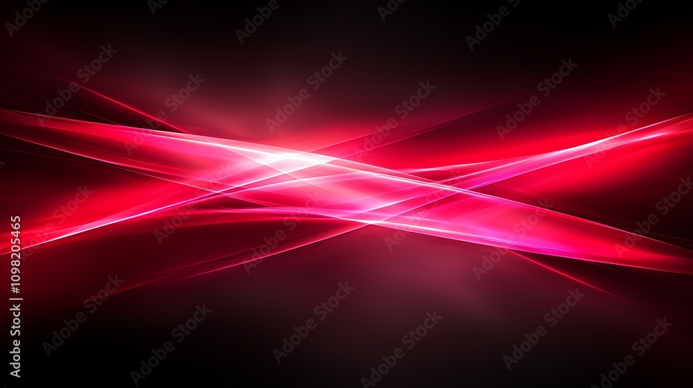 Poster Dynamic Composition of Red Lines and Dots Set Against a Dark Background, Creating a Striking Visual Impact with Fluid Movement and Energy