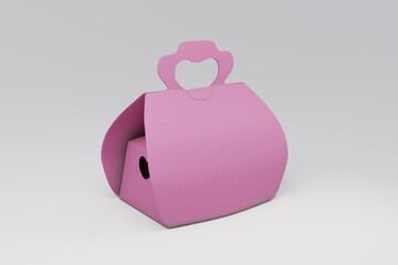 Mockup Blank Pack Gift Boxes With Handles Little For Party. Photo 3d Render V1