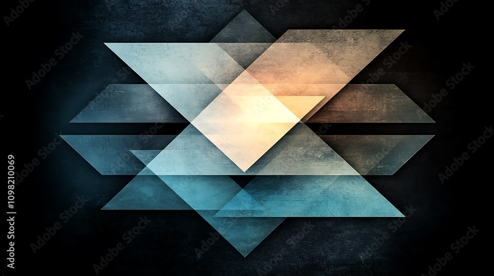 Aufkleber abstract composition featuring sharp angles and geometric shapes in muted tones, perfect for modern 