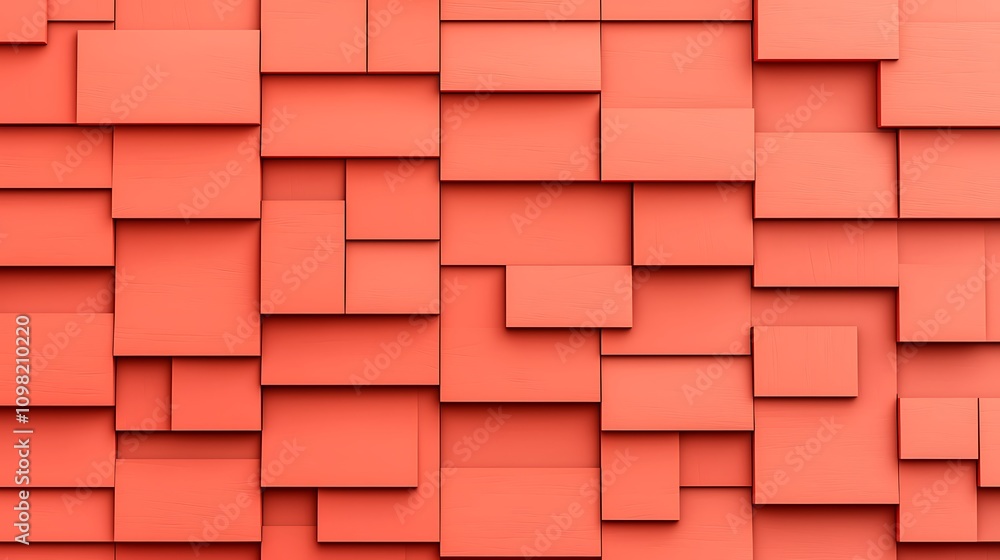 Aufkleber abstract design featuring fragmented shapes in a vibrant red color palette for modern art and creati