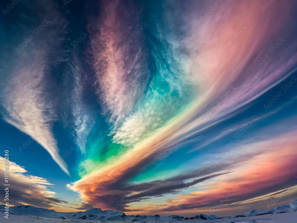 Wall mural rainbow in the sky