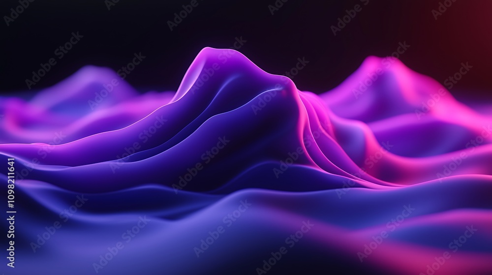 Poster artistic interpretation of sound waves in vibrant colors and fluid motion representing the harmony b