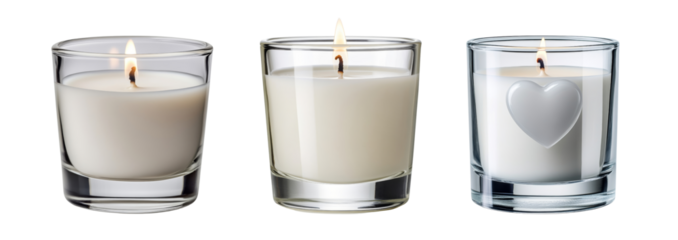 Romantic Heart Shaped Scented Candle Isolated on White Background