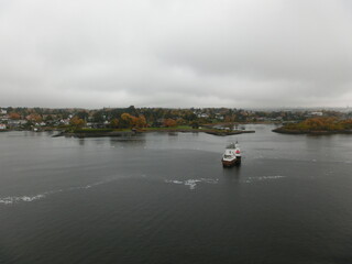 view of the river and the town