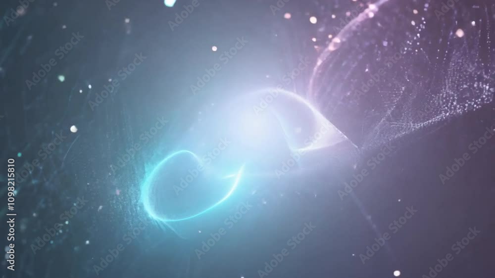 Wall mural cosmic dance of light: abstract swirling nebula with vibrant teal and purple hues, creating a mesmer