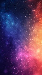 Fototapeta premium A stunning cosmic background with vibrant hues of blue, purple, and orange, sprinkled with shimmering stars.