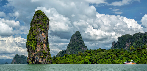 Krabi, Thailand, adventure and travel concept. Beautiful island and beach	
