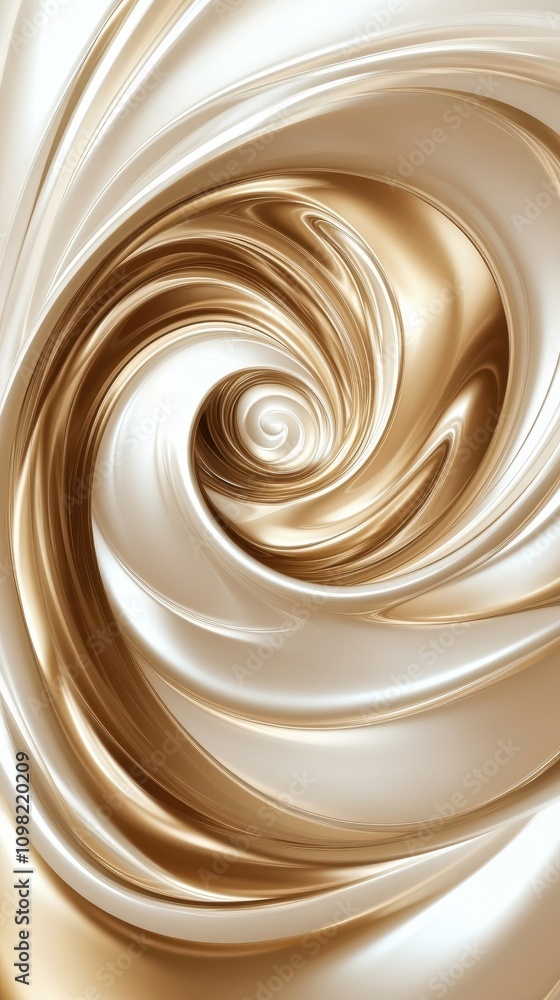 Poster a mesmerizing swirl of cream and gold hues, creating a calming abstract design full of depth and lig