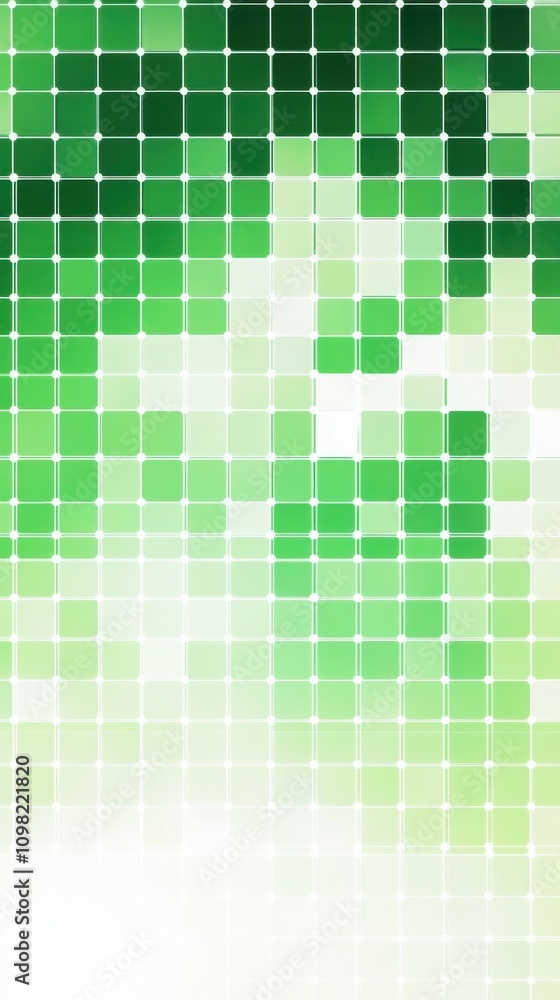 Poster A vibrant mosaic of green tiles creating a dynamic and refreshing backdrop.