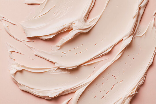 Luxury Skincare Cream with Palmitoyl Pentapeptide-4 Texture and Smooth Warm Background for Skin Improvement