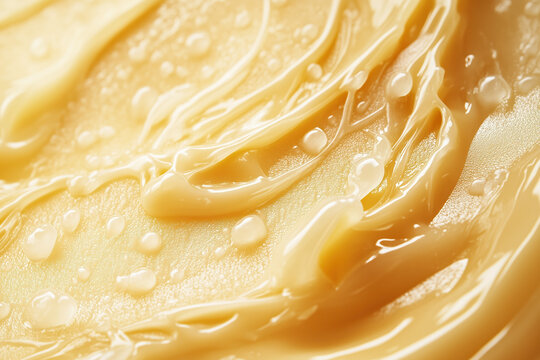 Palmitoyl Pentapeptide-4 Skincare Cream Highlighting Luxurious Texture and Warm Soft Background