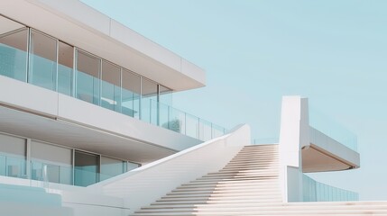 Obraz premium A modern minimalist architectural structure with clean lines and open space.