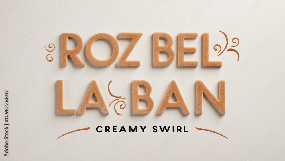 Poster stylish display of text with creamy swirl design elements