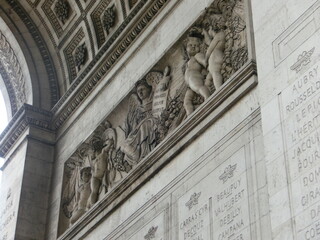the facade of the arc de triomphe 