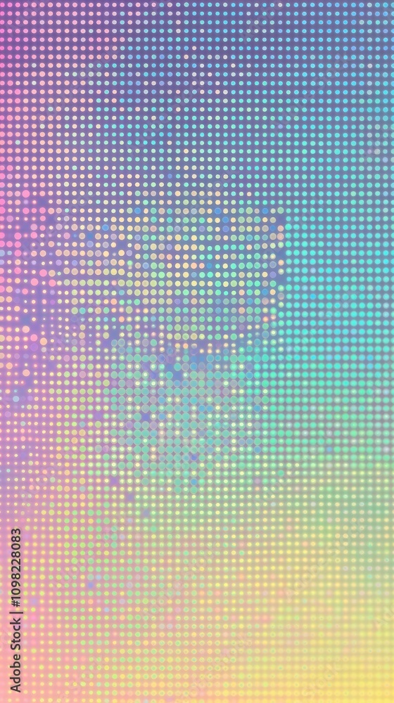 Poster a vibrant gradient of pastel colors blended with dotted patterns, creating a dreamy, abstract design