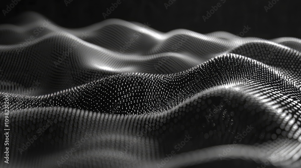 Poster microscope-inspired close-up of data grids, appearing as though they have texture and depth like bio