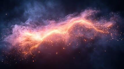 Fototapeta premium Abstract digital art of glowing light and smoke.