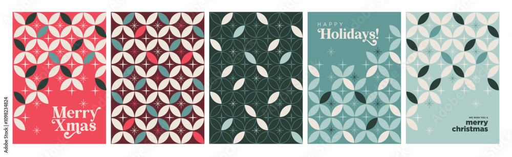 Canvas Prints set of illustrations on the theme of christmas and new year. vector concepts for greeting card, part