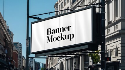 Fototapeta premium Realistic Billboard Banner Mockup for Advertising Design