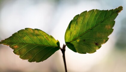 작은 나뭇잎 두장